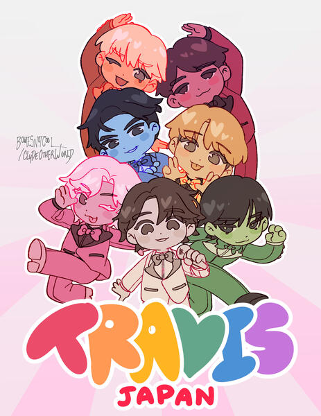 Promotional poster for the idol group Travis Japan